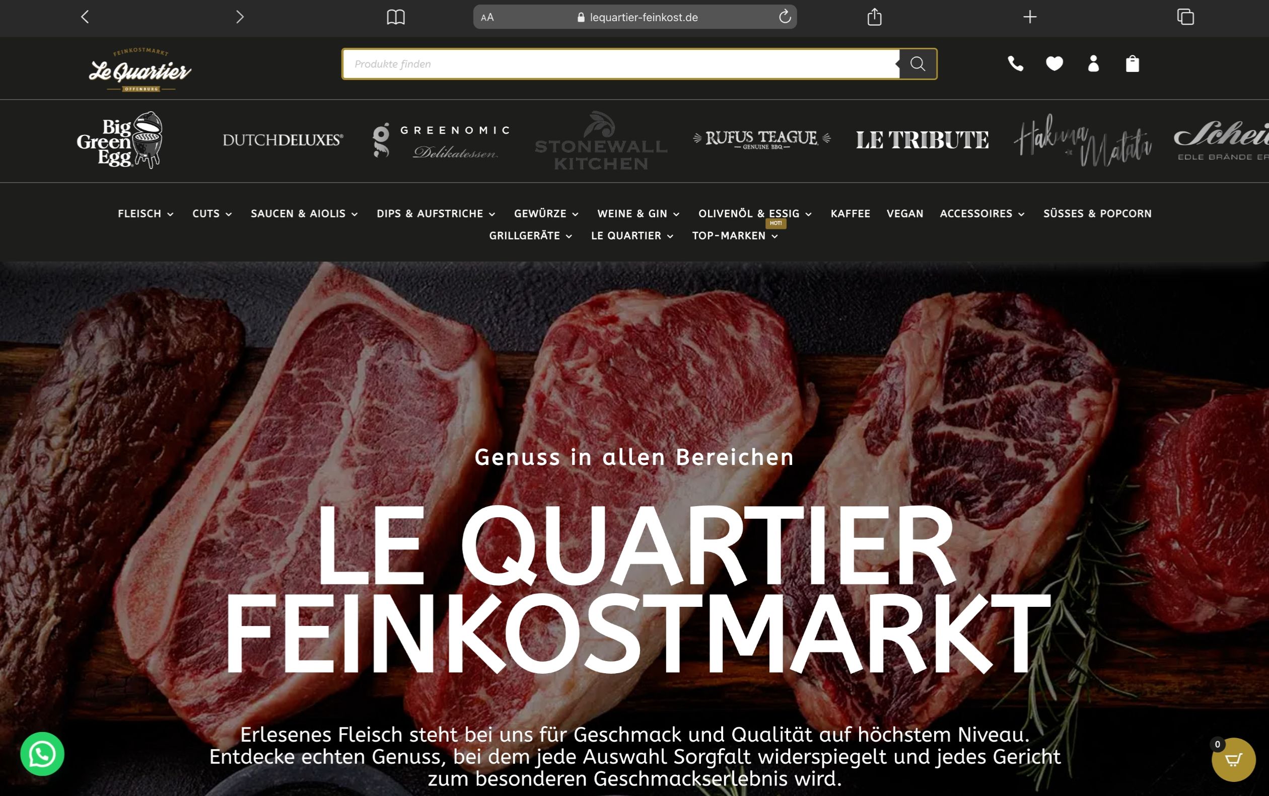 Projekt Le Quartier Feinkost: WooCommerce-Onlineshop für Premium-Sortiment